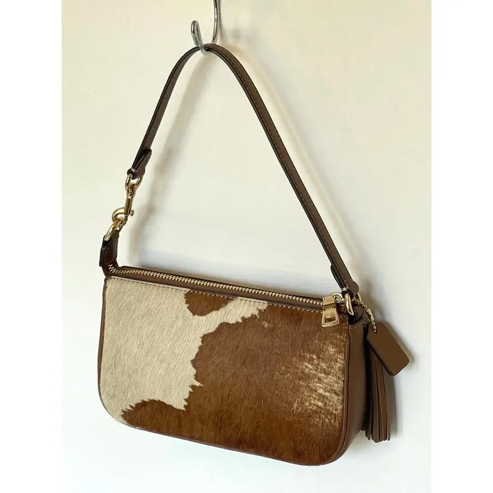 Coach Nolita 19 Wristlet CDW34 Haircalf Cow Print Leather Shoulder Bag C